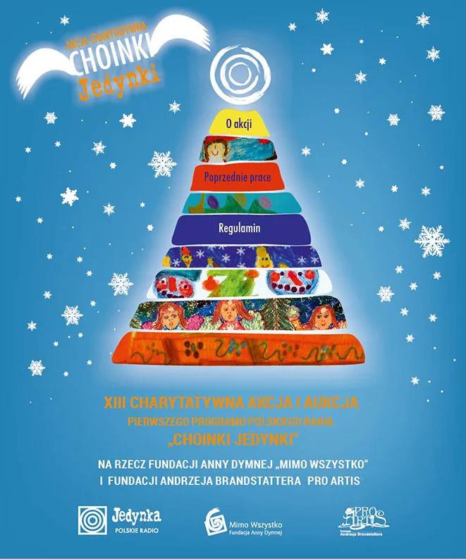 Plakat radiowej aukcji Choinki Jedynki.