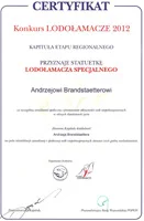 Certyfikat konkursu Lodołamacze 2012 dla Andrzeja Brandstattera.