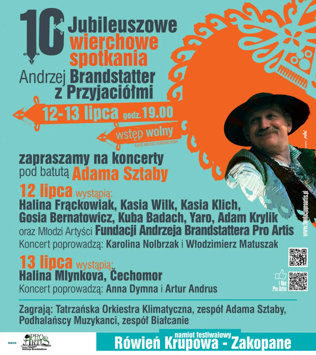 Plakat 10. jubileuszowych Wierchowych Spotkań w Zakopanem w 2014 roku.