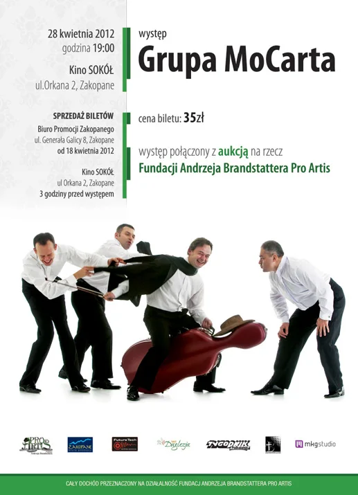 Plakat aukcji z udziałem Grupy MoCarta w Zakopanem.
